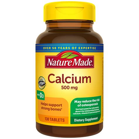 Nature Made Calcium 500 Mg With Vitamin D3 Tablets 130 Ct Pick Up In