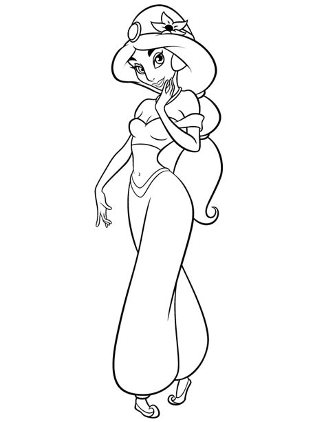 Disney Princess Jasmine Coloring Page H And M Coloring Pages