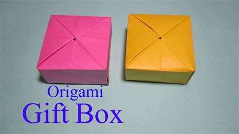 Fold the paper squares in half. Origami Gift Box - How To Make An Origami Gift Box Easy ...