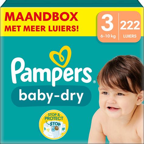 Pampers Baby Dry Maat 3 6kg 10kg 222 Luiers Maandbox Bol