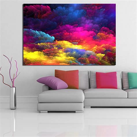 Jqhyart Wall Art Rainbow Colorful Colors Splash Wall Picture For Living