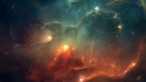 Wallpaper Sunlight Digital Art Artwork Stars Space Art Nebula