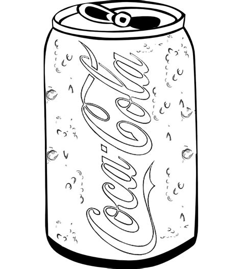 soft drink coca cola coloring and drawing page