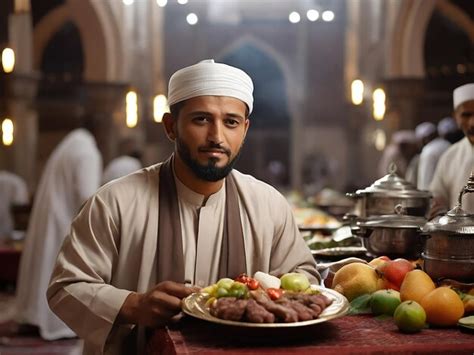 Premium Photo The Traditional Meal For Iftar During Ramadan After