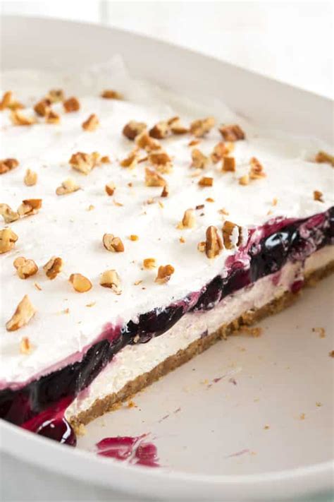 Blueberry Delight With Graham Cracker Crust No Bake Kitchen Gidget