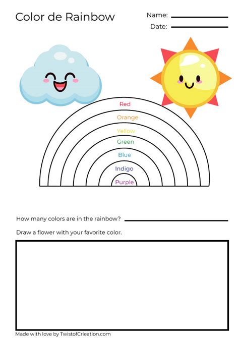 Rainbow Worksheet For Preschool And Kindergarten Twist