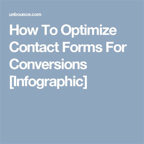 How To Optimize Contact Forms For Conversions Infographic Contact