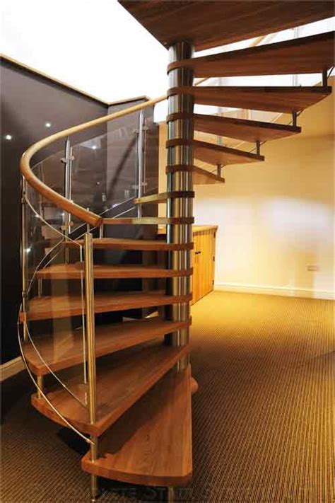Spiral Stairs In Beech Oak Acrylic Glass And Steel Uk