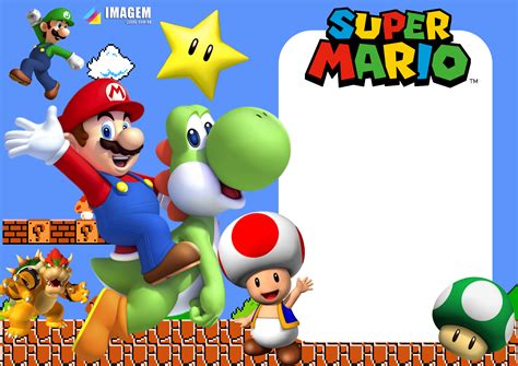 Super Mario Bros Moldura Imagem Legal Fiesta Inspirada En Super
