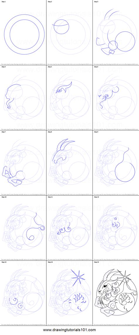 When drawing the iris, notice what master painters have done. How to Draw Capricorn Zodiac Sign printable step by step ...