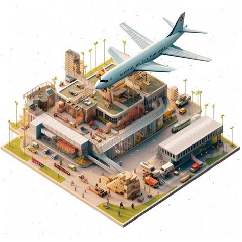 Premium AI Image Isometric Airport