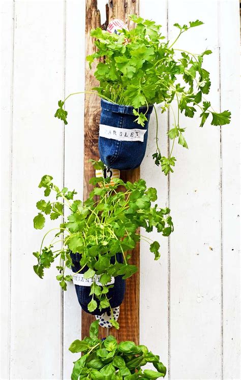 How To Make Indoor Herb Garden Planters From Denim