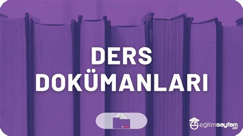 1 Sınıf Ders Dokümanları Eğitim Sayfam