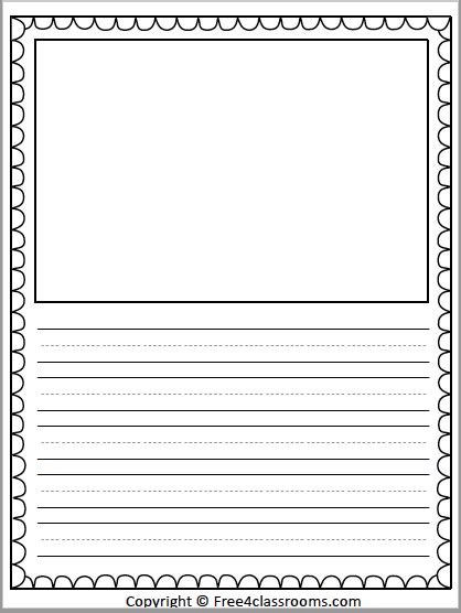 Free Primary Lined Writing Paper With Drawing Art Box Free4classrooms