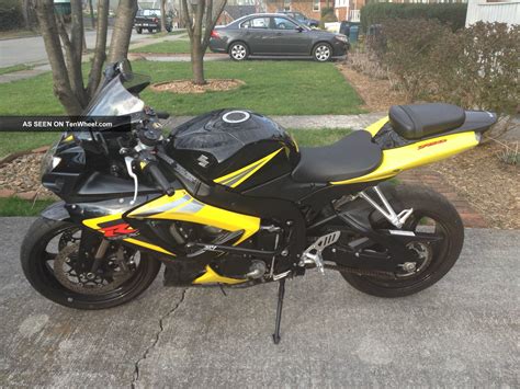 Blue/white photo 1 of 40 descriptionthis suzuki gsxr750 has been upgraded with an aftermarket exhaust. 2006 Suzuki Gsxr 750 Motorcycle Black And Yellow