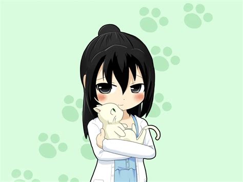 Cute Anime Girl Kitten Hd Desktop Wallpaper Widescreen