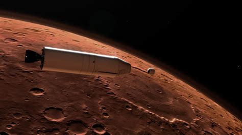 Mars Ascent Vehicle Deploying Sample Container In Orbit Artists Concept