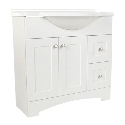 This 36'' single vanity has your back when it comes to finishing off your bathroom reno. Glacier Bay Del Mar 37 in. W x 36 in. H x 19 in. D ...