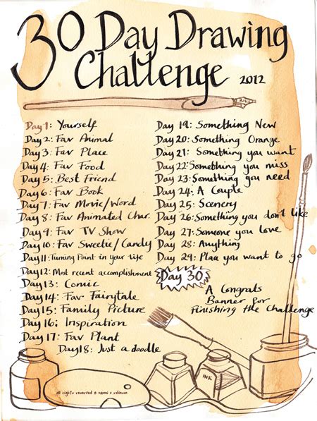 Naomi C Robinson 30 Day Drawing Challenge 2012
