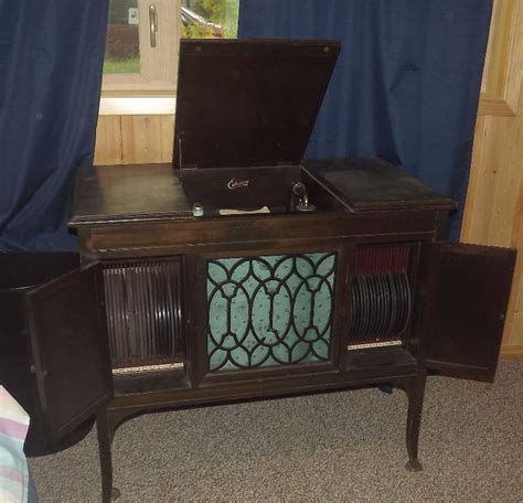 1920s Edison Hand Crank Phonograph With Records Works Slaten