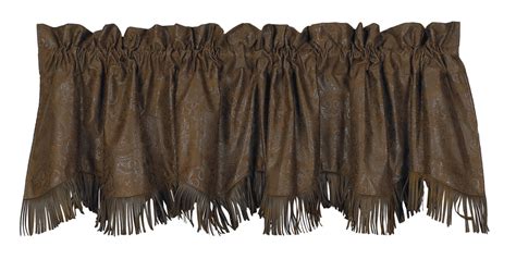 Don't just cover your windows, use them as a canvas to show your passion for true western living. (HXVL1004) Western Faux Tooled Leather Valance