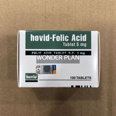 Wonder Plan Hovid Folic Acid Tablet 5mg 100s 109477 Lazada