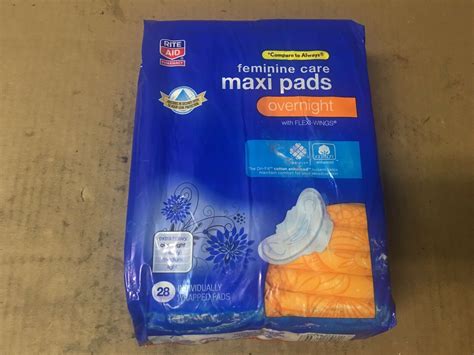 Rite Aid Womens Pads Overnight Maxi W Wings 28 Count Other Feminine