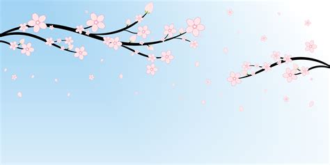 Japanese Cherry Blossoms And Branches Background 1101271 Vector Art At
