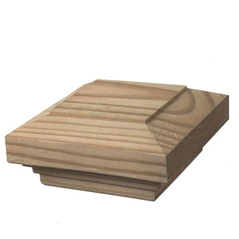 4 In X 4 In Wood Flat Fancy Post Cap 6 Pack 189300 The Home Depot