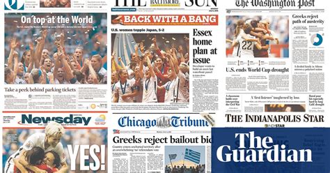 Usa Wins The Womens World Cup American Newspaper Front Pages In
