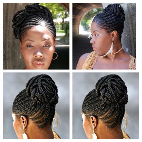 Braids Cornrow Updo Hairstyles African Hair Braiding Styles Black