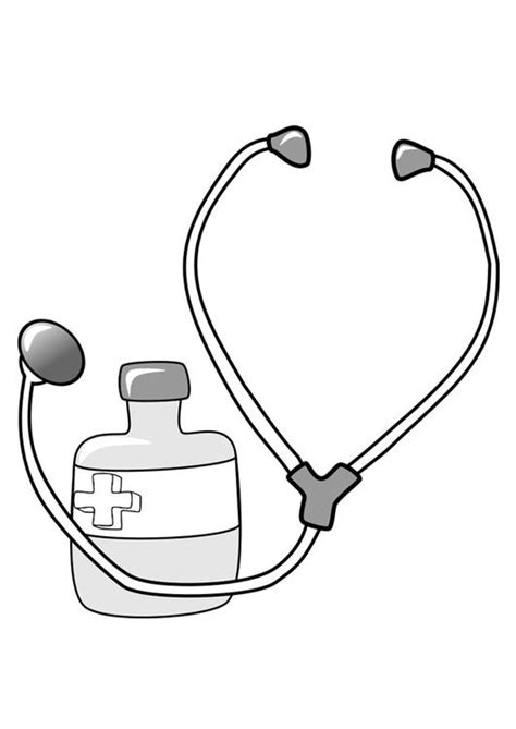 Coloring Page Medicine And Stethoscope Free Printable Coloring Pages