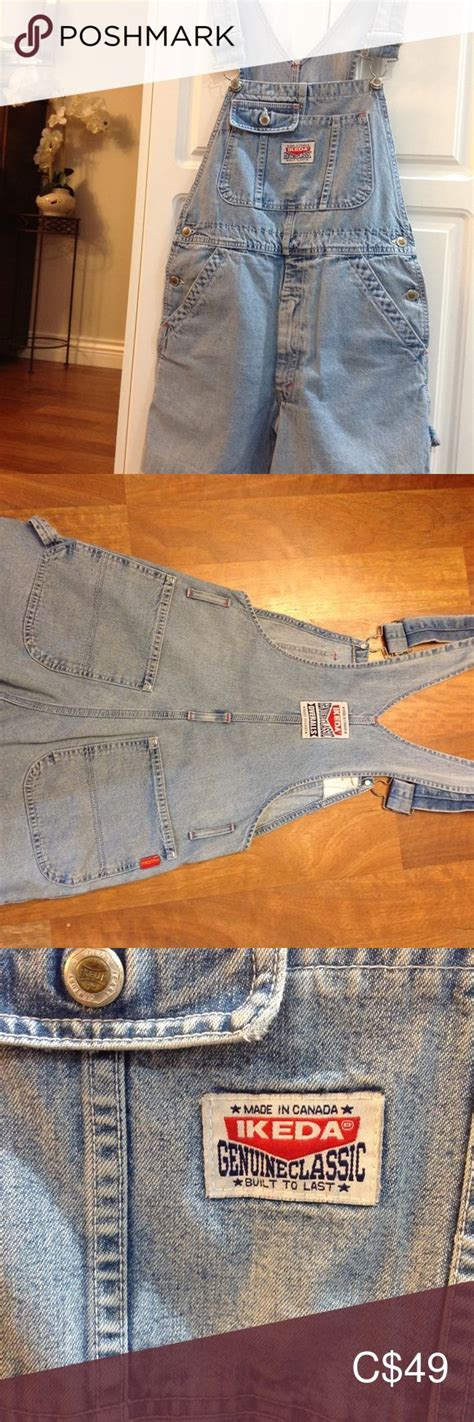 Vintage Ikeda Canada Denim Shorts Overalls Overall Shorts Country