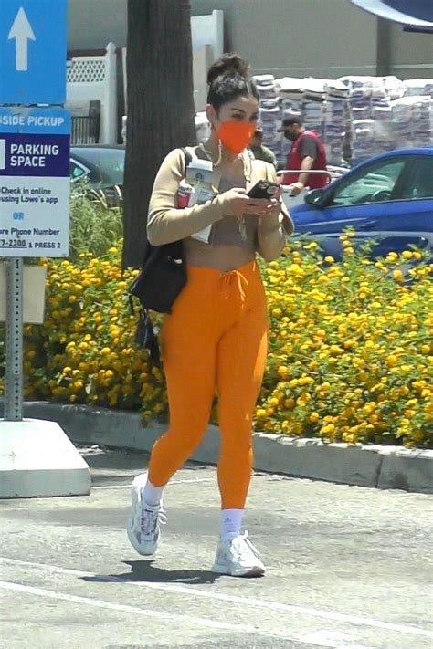 Vanessa Hudgens Turns Heads In Bright Orange Pants And Cropped Tank 17 Photos Thefappening