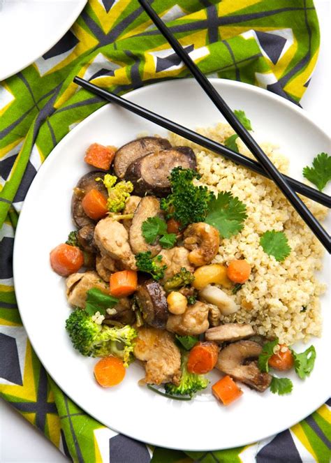 Mix cornstarch with 1/2 cup cold water and add to boiling mixture slowly to thicken, keep mixing, if it sits it will burn. {Lighter} PF Changs Cashew Chicken with Coconut Quinoa ...