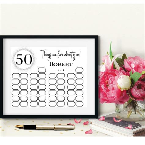 50 Reasons We Love You Printt Personalized 50th Birthday Etsy