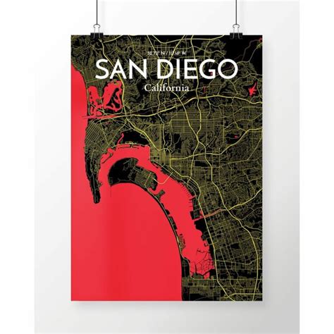 Poster San Diego City Map Von Wayfair Ansehen