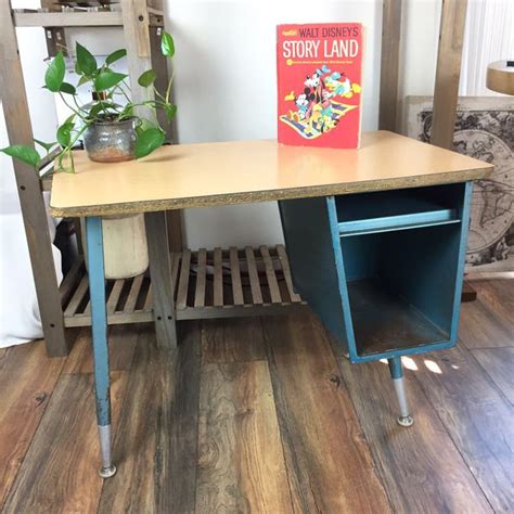 Our desks can help keep your child's room organised, and can also promote play at the. Vintage Kids Childrens School Homework Activity Desk Table ...