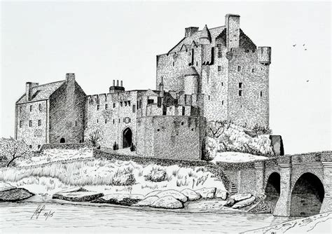 Jwjarts Encouraging Beginners Eilean Donan Castle Castle Drawing