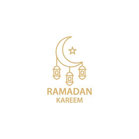 Ramadán Kareem Luna Y Linterna Plantilla De Icono De Logotipo