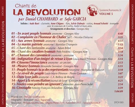 Disque 5 Chants De La Révolution Lyon En Chansons