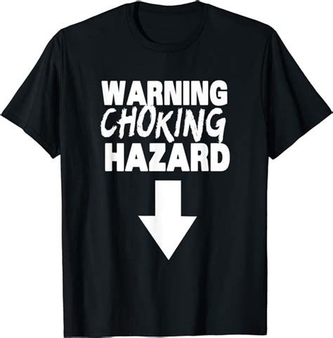 Warning Choking Hazard Funny Penis Statement T Shirt Amazon Co Uk