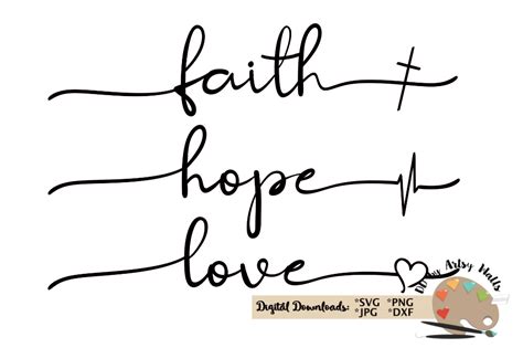 Faith Hope Love Cancer Ribbons Svg Clipart Silhouette