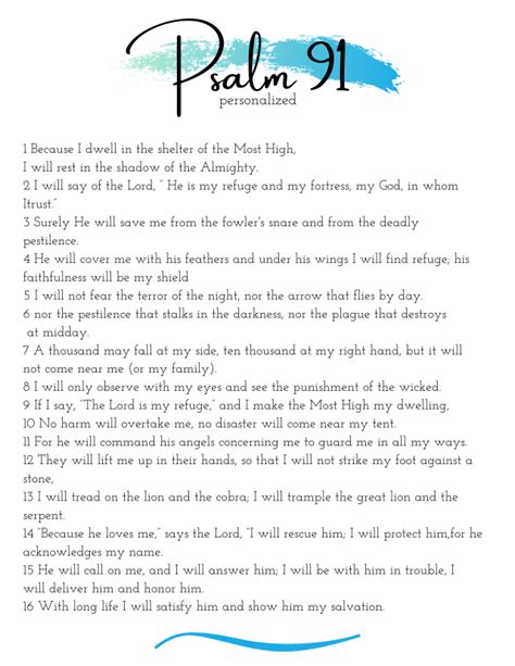 Psalm 91 Promises Of Protection Personalized Finding The Fearless Life