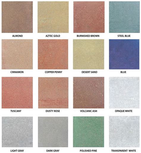Concrete Stain Color Chart