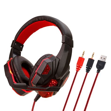 Gaming Headset Wmic Stereo Sound Glaring Led Lights For Ps4 For Pcred
