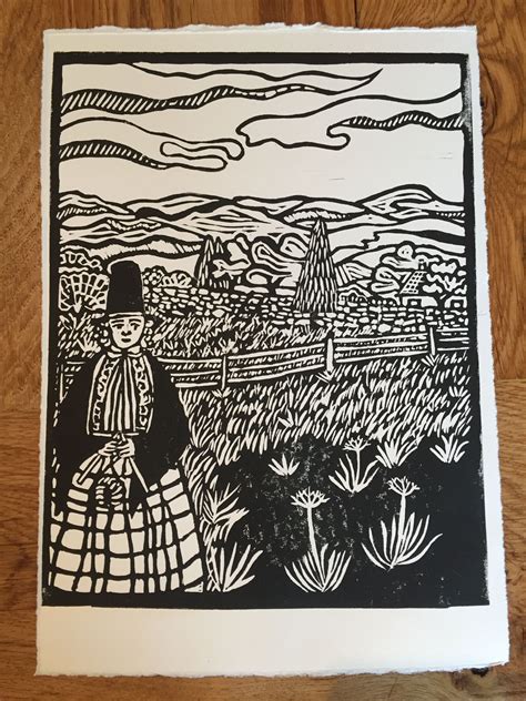 Pin By Eleri On Tats Welsh Lady Lino Print Print