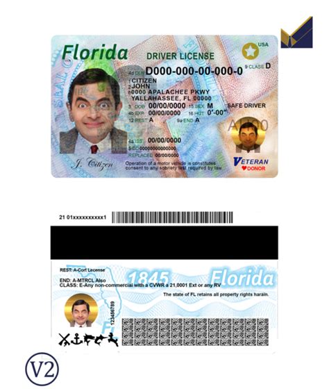 Usa Florida Driver License Psd Template Mr Verify
