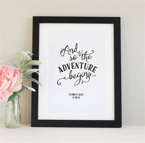 Personalised And So The Adventure Begins Print By Project Pretty
