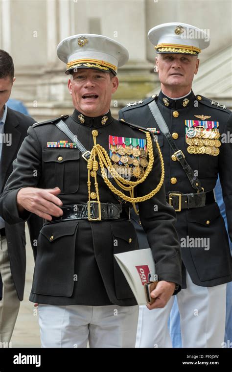 Tow American Marines On Shore Leave In London Wearing Their Dress
